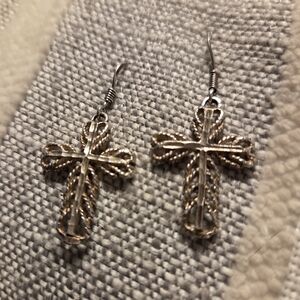 Sterling Silver Cross Earrings